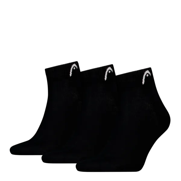 HEAD Unisex Quartersokken 3-Pack Zwart