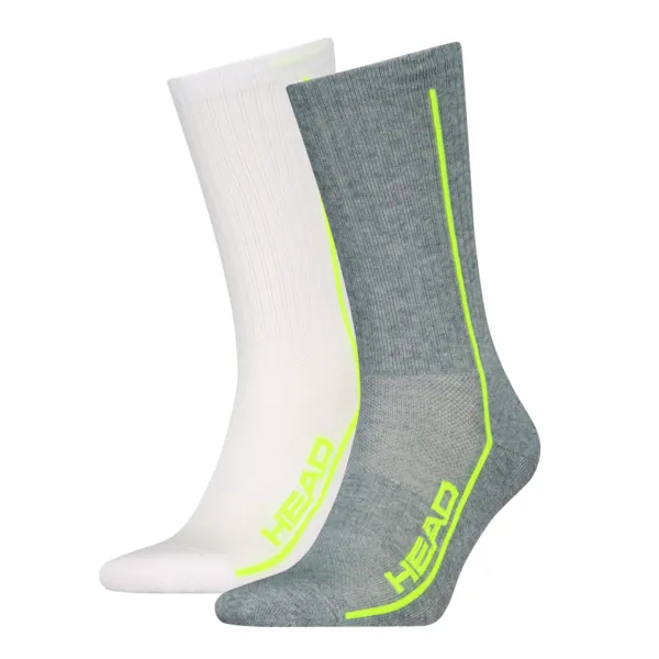 HEAD Unisex Sportsokken Performance 2-Pack Grijs / Wit