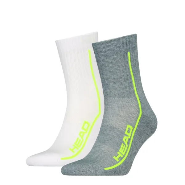 HEAD Unisex Sportsokken Short Performance 2-Pack Grijs / Wit