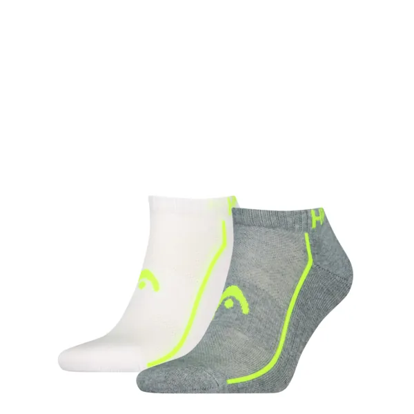 HEAD Unisex Sneakersokken Performance 2-Pack Grijs / Wit