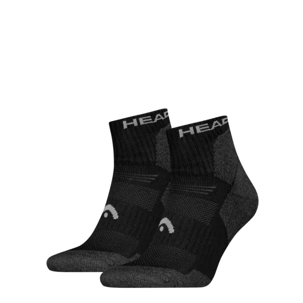 HEAD Unisex Quarter Wandelsokken 2-Pack Zwart