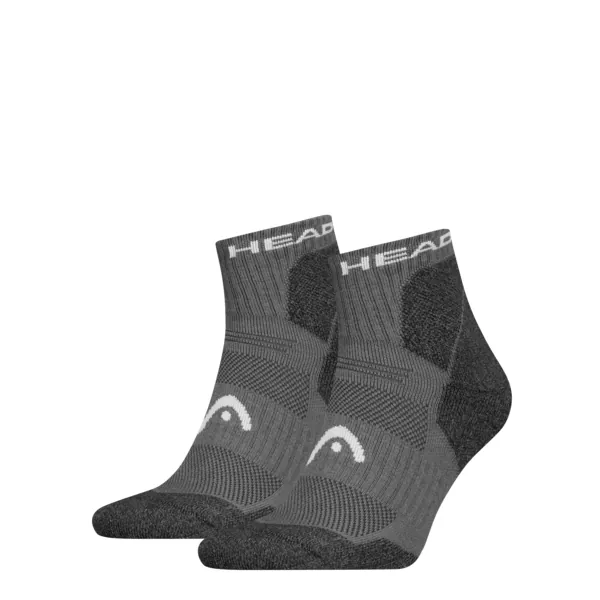 HEAD Unisex Quarter Wandelsokken 2-Pack Grijs
