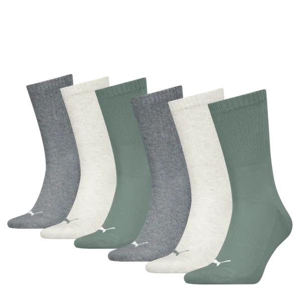 PUMA Unisex Sportsokken 6-Pack Light Green moon