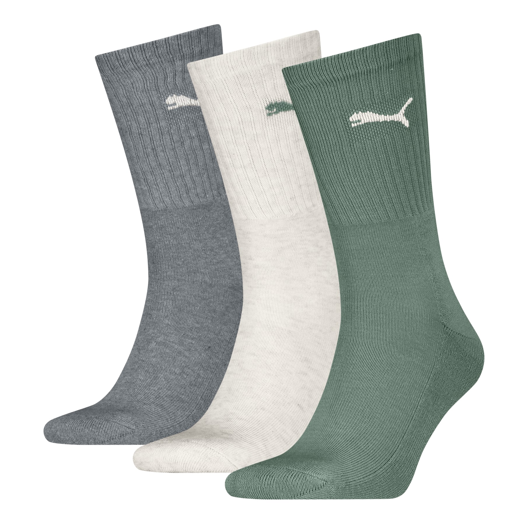 PUMA Unisex Sportsokken 3-Pack Light Green moon