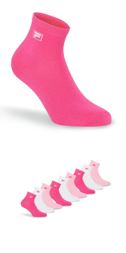 FILA Unisex Quartersokken 3-Pack Pink Panther