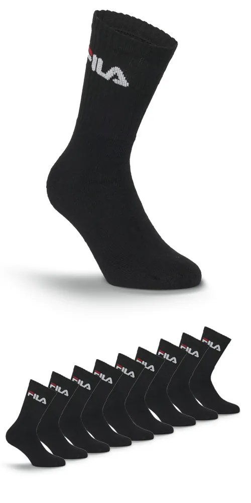 FILA Unisex Sportsokken 3-Pack Zwart