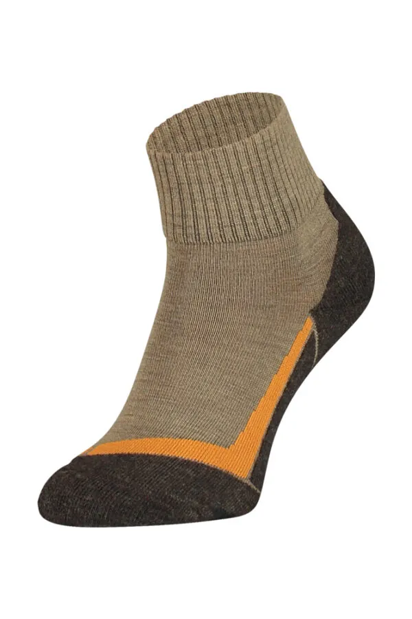 Soga by Eureka  Unisex Merinowollen Quarter Wandelsokken Beige