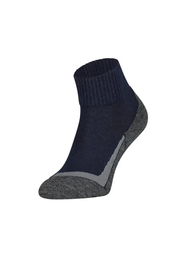 Soga by Eureka  Unisex Merinowollen Quarter Wandelsokken Navy