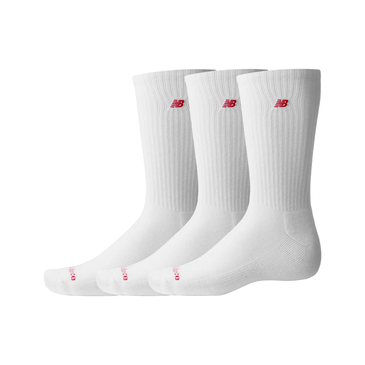 New Balance Unisex Sportsokken 3-Pack Patch Logo Wit